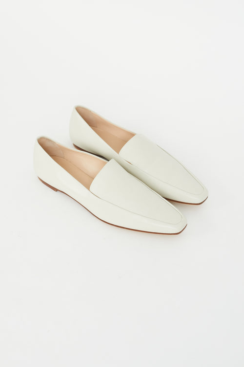 The Row Cream Leather Minimal Loafer