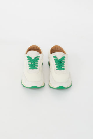The Row Cream & Green Owen Sneaker
