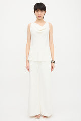The Row Crepe Cowl Neck Blouse