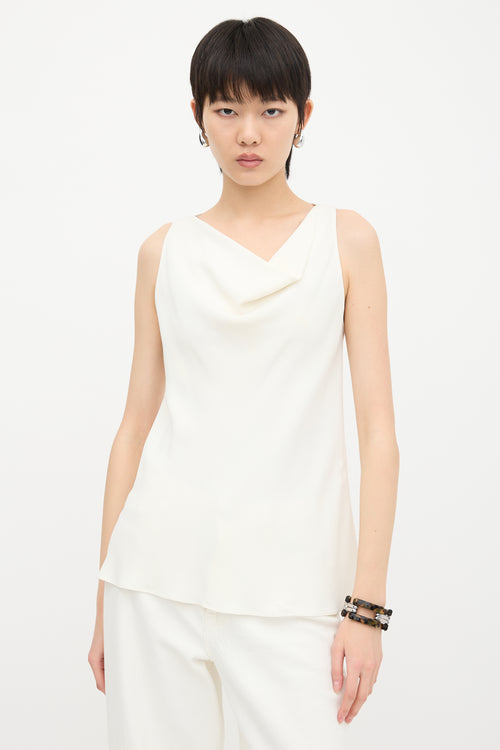 The Row Crepe Cowl Neck Blouse