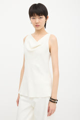 The Row Crepe Cowl Neck Blouse