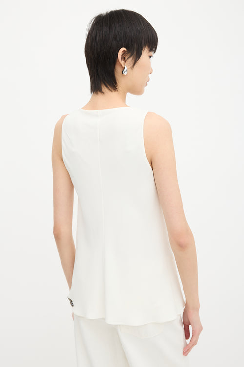 The Row Crepe Cowl Neck Blouse