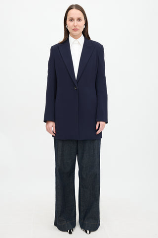 The Row Crepe Peak Collar Blazer