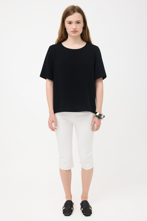 The Row Crepe Short Sleeve Top
