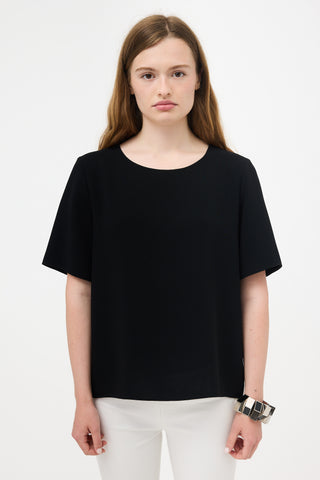 The Row Crepe Short Sleeve Top