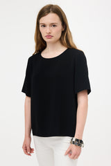 The Row Crepe Short Sleeve Top