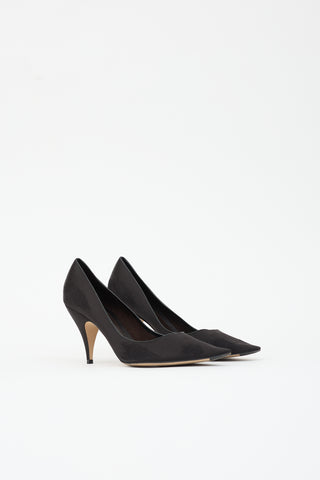 The Row Distressed Satin Liisa Pump
