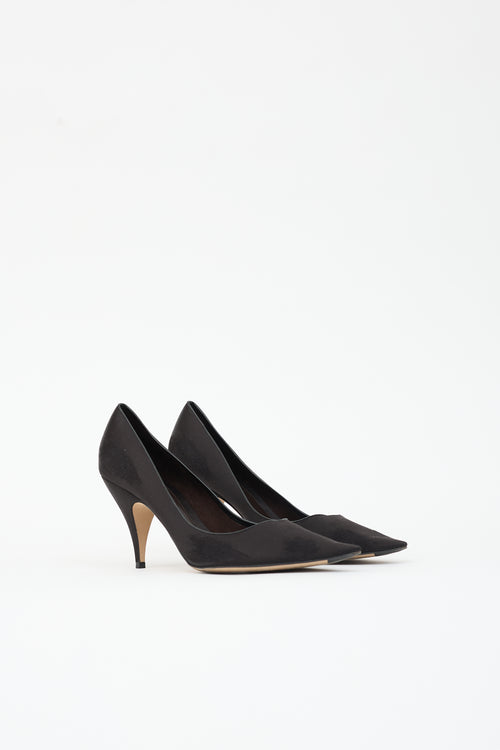 The Row Distressed Satin Liisa Pump