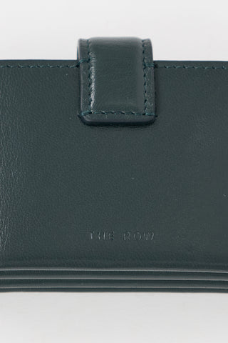 The Row Dark Green Leather Card Holder