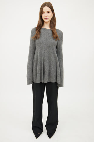 The Row Grey Knit Long Sleeve Sweater