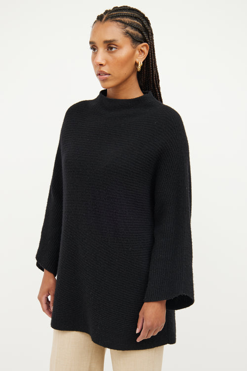 The Row Black Oversized Ribbed Sweater