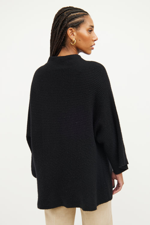 The Row Black Oversized Ribbed Sweater