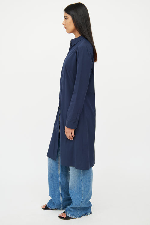 The Row Navy Shirt Coat