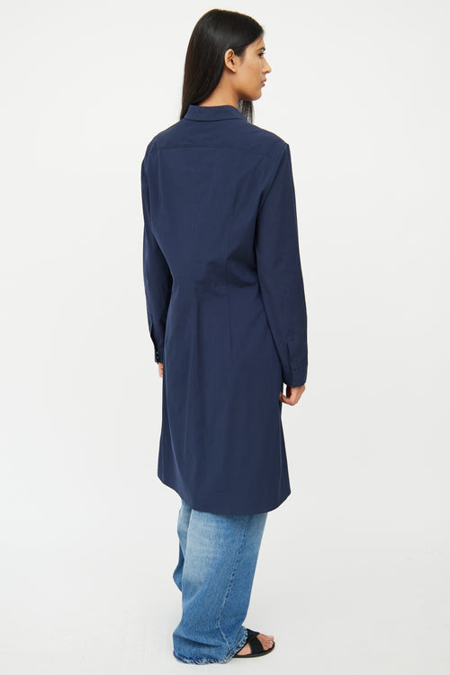 The Row Navy Shirt Coat