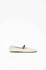 The Row Leather Elastic Ballet Slipper Flat