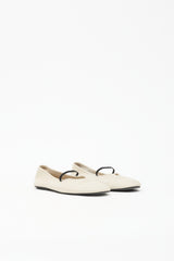 The Row Leather Elastic Ballet Slipper Flat