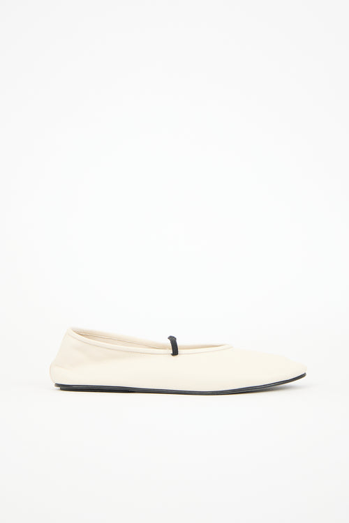 The Row Leather Ballet Flat