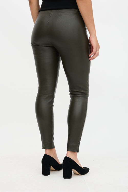 The Row Leather Cropped Legging