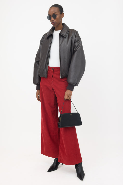 The Row Leather Dalia Baguette Bag