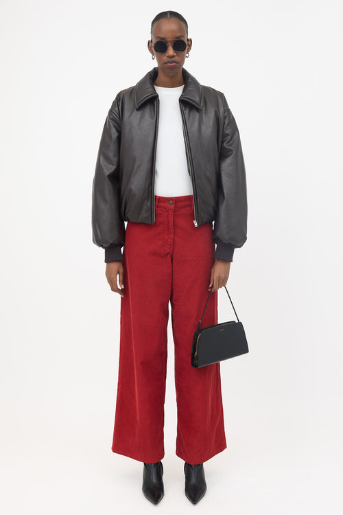 The Row Leather Dalia Baguette Bag