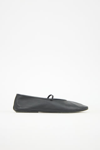 The Row Leather Elastic Ballet Flat