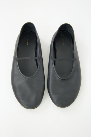 The Row Leather Elastic Ballet Flat