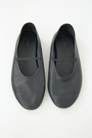 The Row Leather Elastic Ballet Flat
