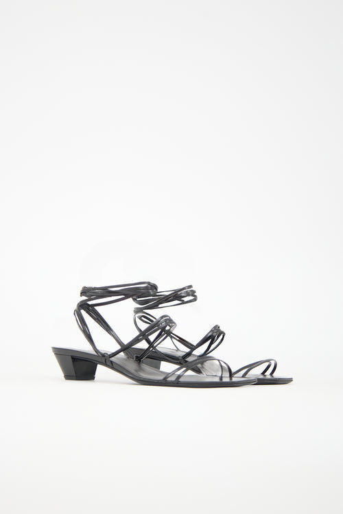 The Row Leather Graphic Strap Sandal