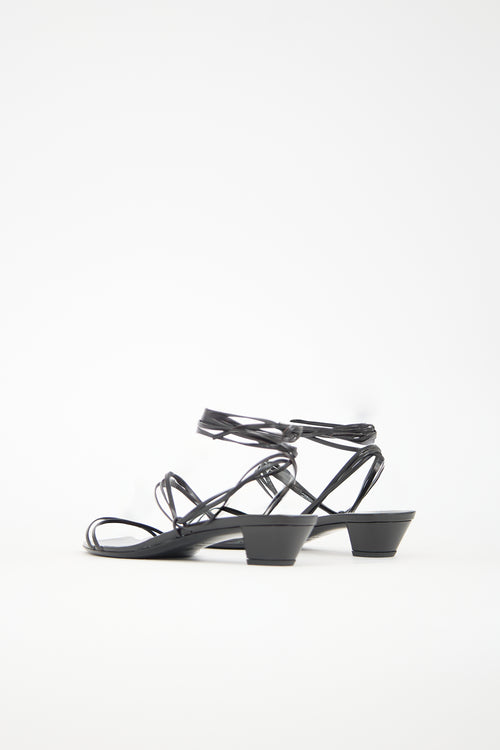 The Row Leather Graphic Strap Sandal