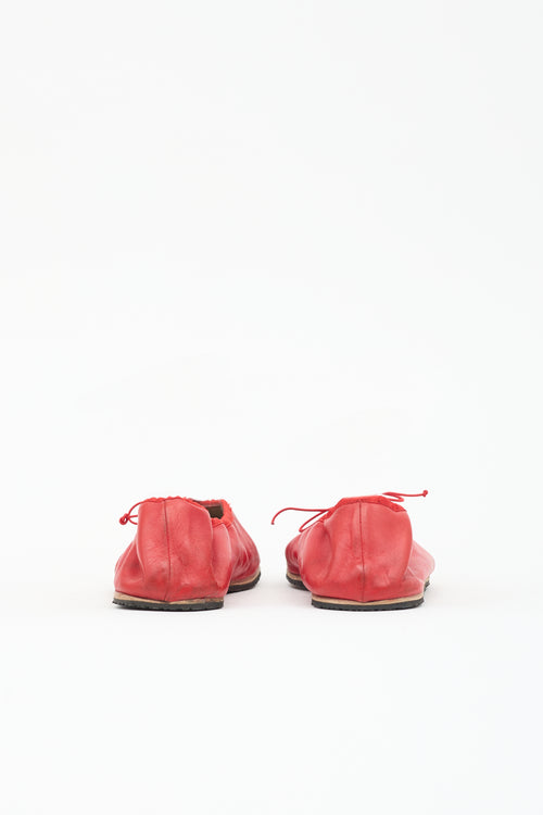 The Row Leather Round Ballet Flat