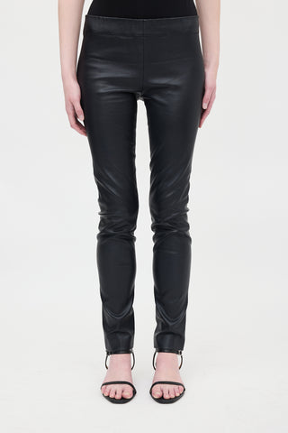 The Row Leather Slim Leg Pant