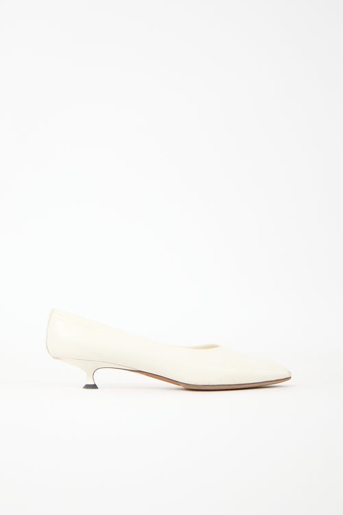 The Row Leather Square Toe Pump