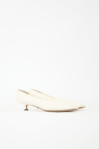 The Row Leather Square Toe Pump