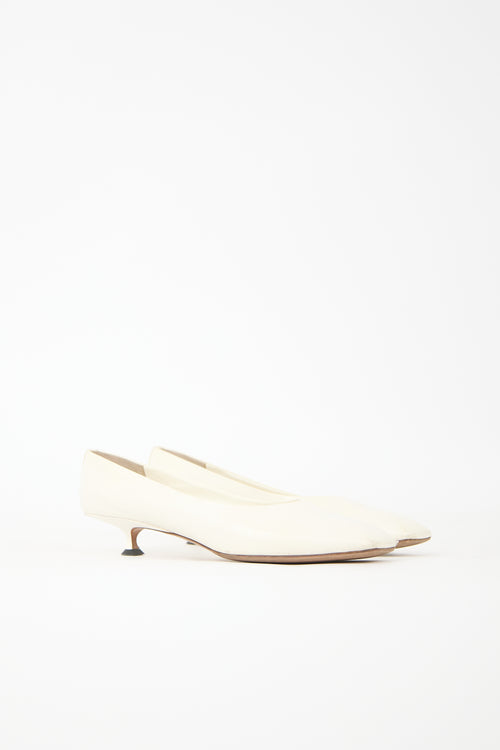 The Row Leather Square Toe Pump