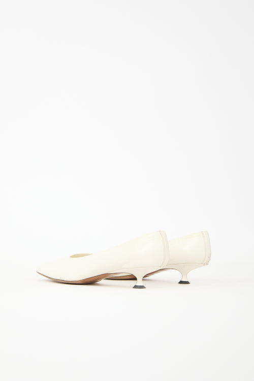 The Row Leather Square Toe Pump