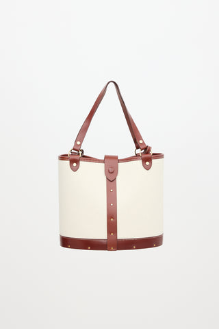 The Row Leather & Canvas Pail Bucket Bag