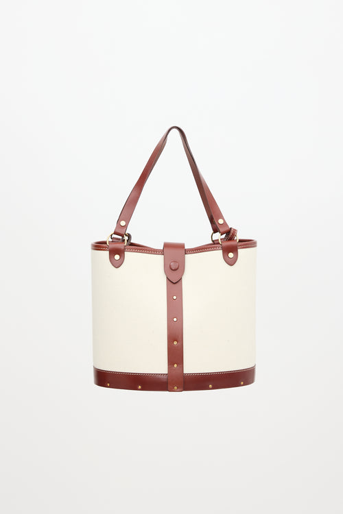 The Row Leather & Canvas Pail Bucket Bag