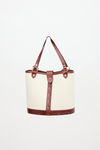 The Row Leather & Canvas Pail Bucket Bag