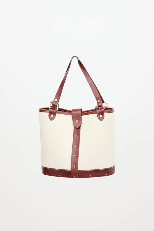 The Row Leather & Canvas Pail Bucket Bag