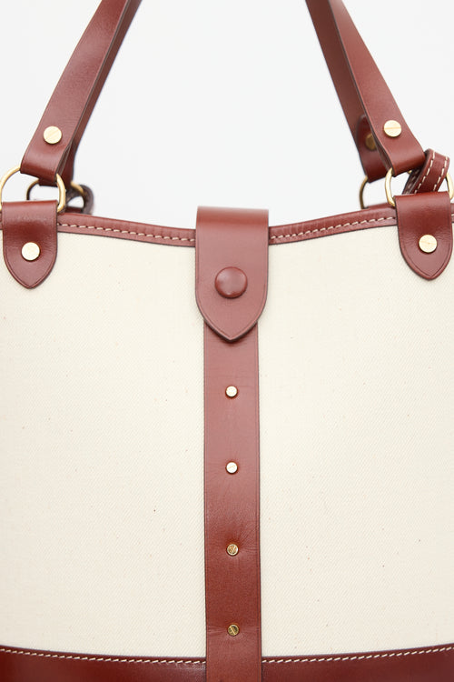 The Row Leather & Canvas Pail Bucket Bag