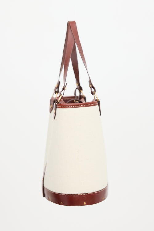 The Row Leather & Canvas Pail Bucket Bag