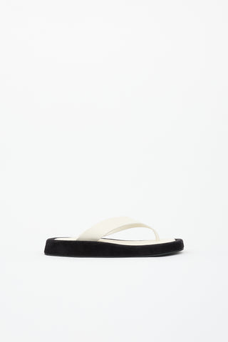 The Row Leather & Suede Ginza Sandal