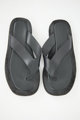 The Row Leather & Suede Ginza Slide