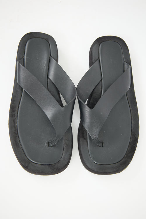 The Row Leather & Suede Ginza Slide