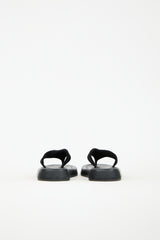 The Row Leather & Velvet Ginza Sandal