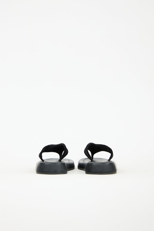 The Row Leather & Velvet Ginza Sandal