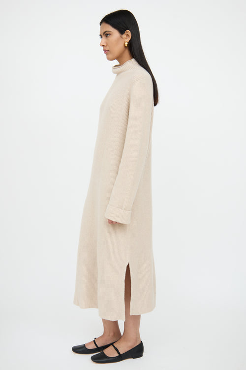 The RowBeige Wool Cashmere Dress