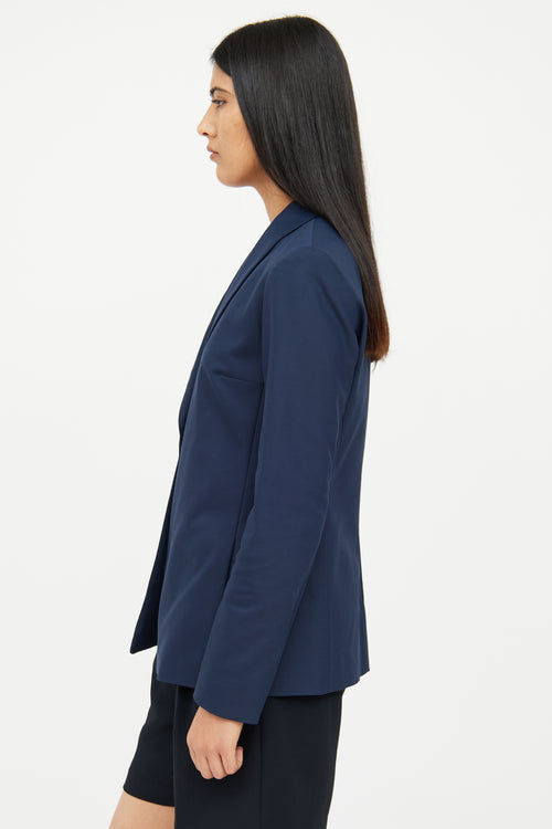 The Row Navy Nylon Shawl Blazer