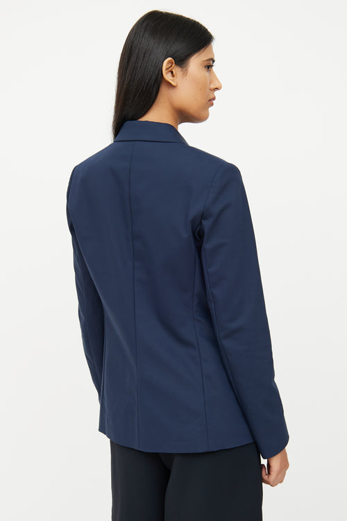 The Row Navy Nylon Shawl Blazer