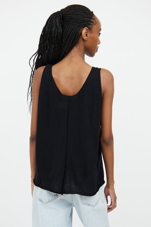 The Row Black Cashmere Sleeveless Top